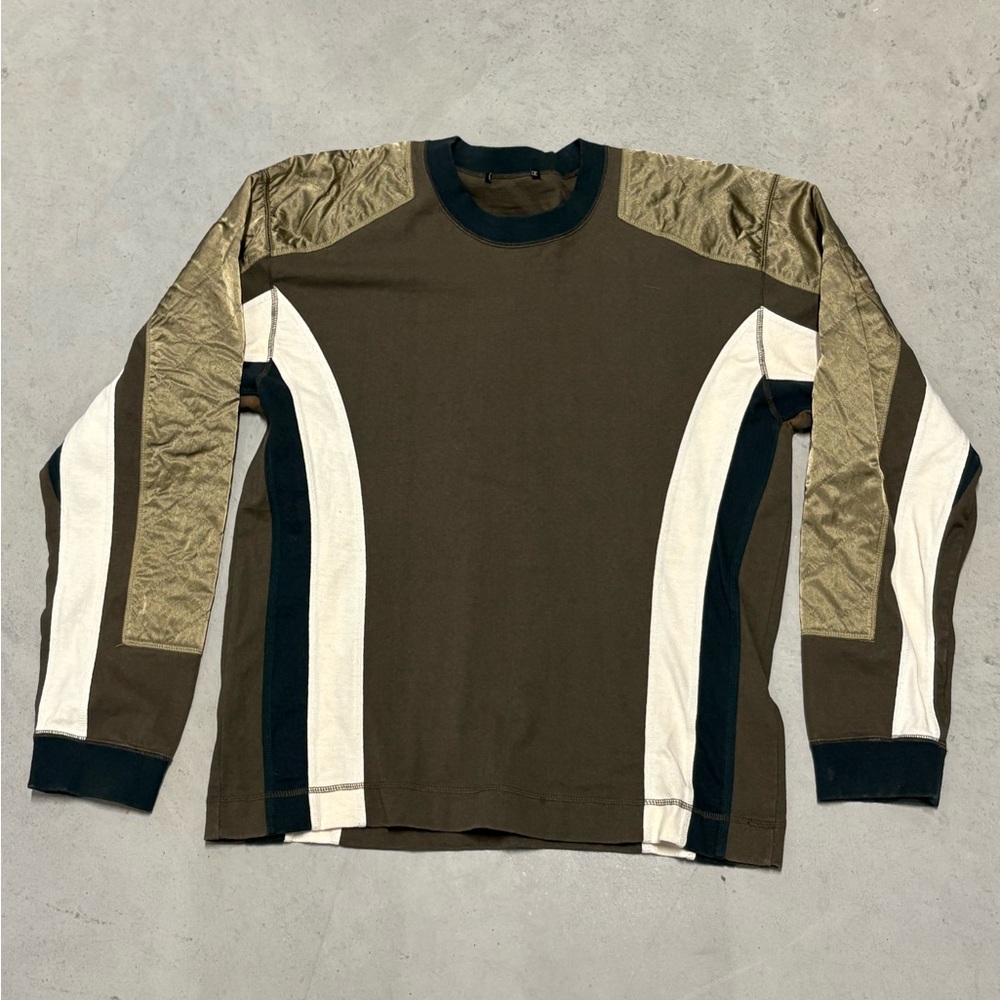 Vintage Issey Miyake Archive SS04 Olive and Gold Long Sleeve Shirt